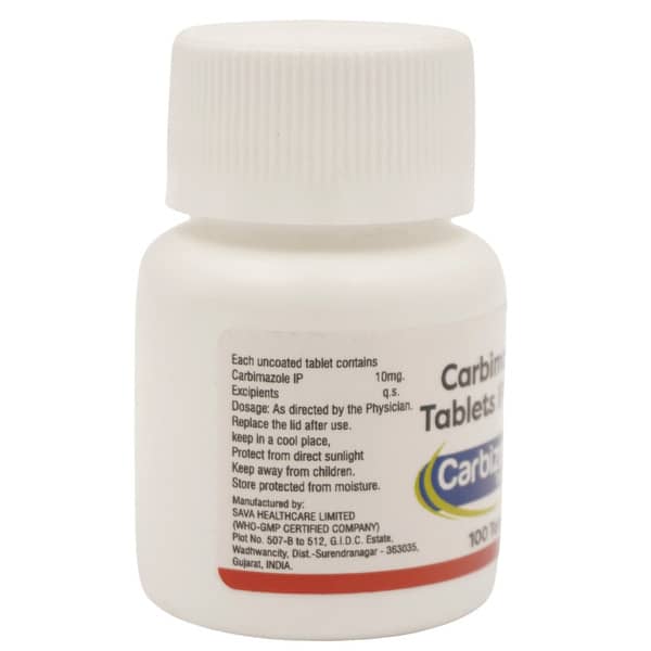 Carbizole 10mg Bottle Of 100 Tablets