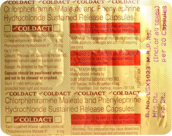 New Coldact Strip Of 20 Capsules