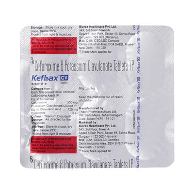 Kefbax Cv 500/125mg Strip Of 10 Tablets