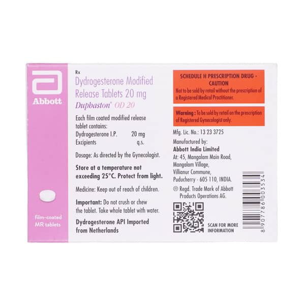 Duphaston Od 20Mg Strip Of 7 Tablets