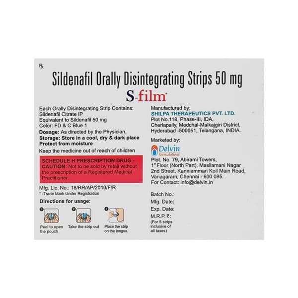 S Film 50Mg Packet Of 5 Orally Disintegrating Strip