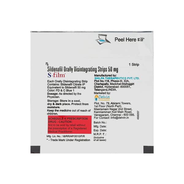 S Film 50Mg Packet Of 5 Orally Disintegrating Strip
