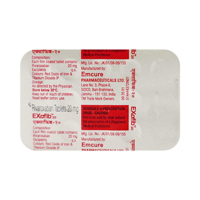 Exafib 20mg Strip Of 14 Tablets