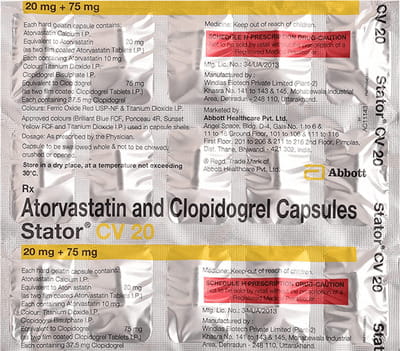 Stator Cv 20mg Strip Of 15 Capsules