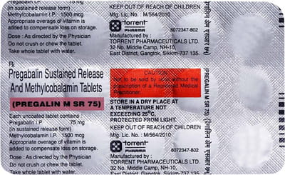 Pregaba M Sr 75mg Strip Of 15 Tablets