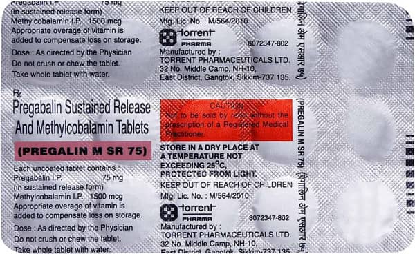 Pregaba M Sr 75mg Strip Of 15 Tablets