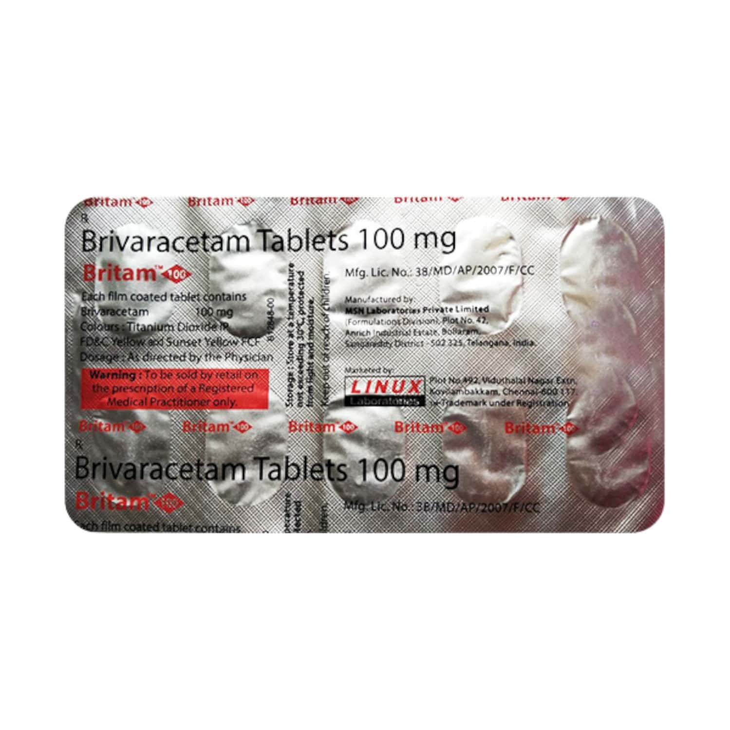 Britam 100 MG Tablet (10): Uses, Side Effects, Price & Dosage | PharmEasy