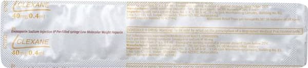 Clexane 40mg Pre Filled Syringe Of 0.4ml Solution For Injection (Pack Of 2)