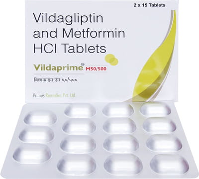 Vildaprime M 50/500mg Strip Of 15 Tablets
