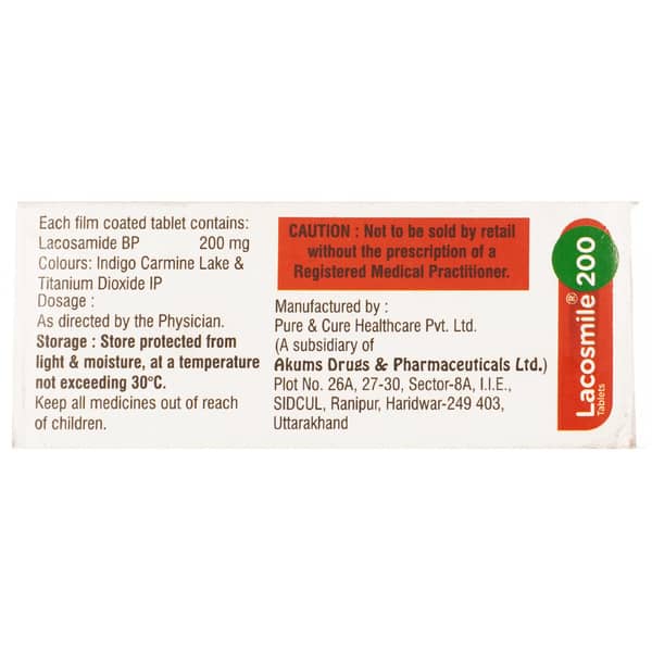 Lacosmile 200Mg Strip Of 10 Tablets