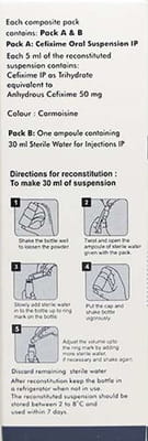 Ritecef O 50mg Bottle Of 30ml Dry Syrup