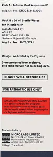 Ritecef O 50mg Bottle Of 30ml Dry Syrup