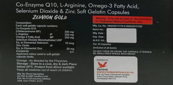 Zedvion Gold Strip Of 10 Capsules
