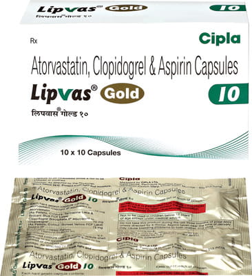Lipvas Gold Strip Of 10 Capsules