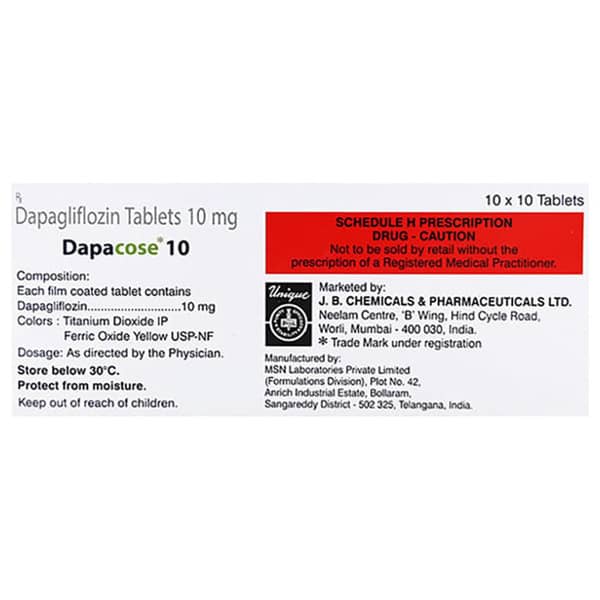 Dapacose 10mg Strip Of 10 Tablets