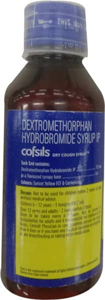 Cofsils 15mg Bottle Of 100ml Dry Cough Syrup