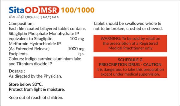 Sita Od Msr 100/1000mg Strip Of 10 Tablets