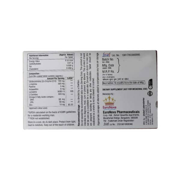 Euro Q 100Mg Strip Of 10 Tablets