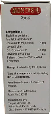 Montas L Bottle Of 30ml Syrup