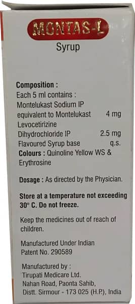 Montas L Bottle Of 30ml Syrup