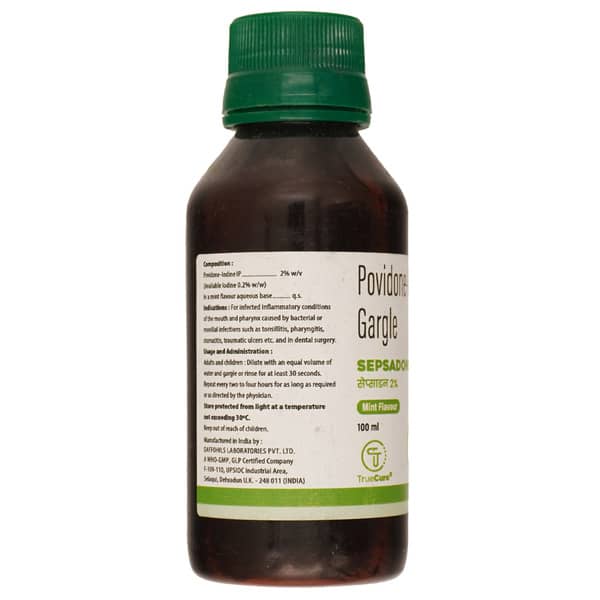 Sepsadone 2% Mint Flavour Bottle Of 100ml Gargle