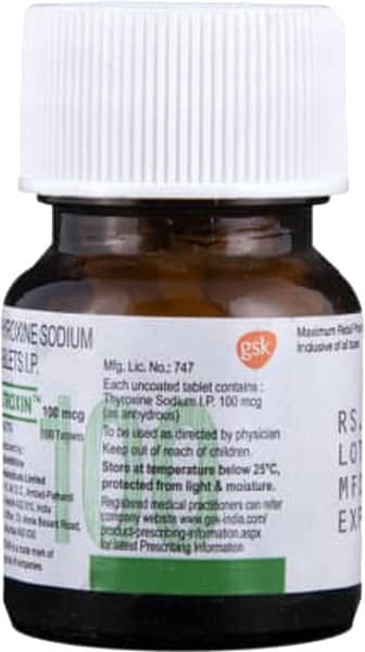 Eltroxin 100mcg Bottle Of 120 Tablets