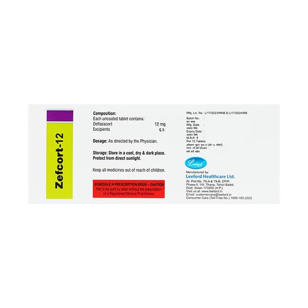 Zefcort 12Mg Strip Of 10 Tablets