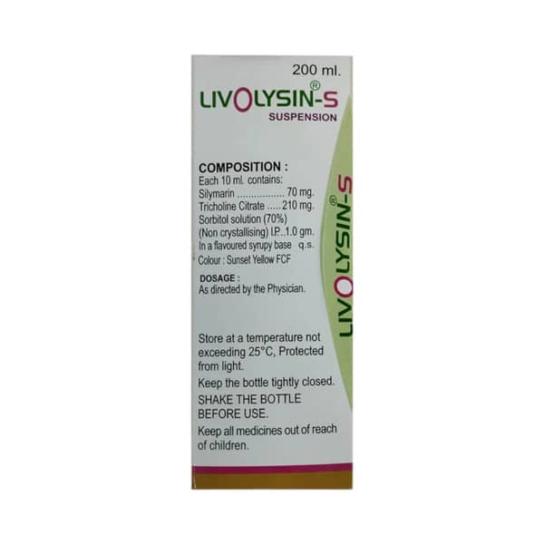 Livolysin S Sugar Free Bottle Of 200Ml Suspension