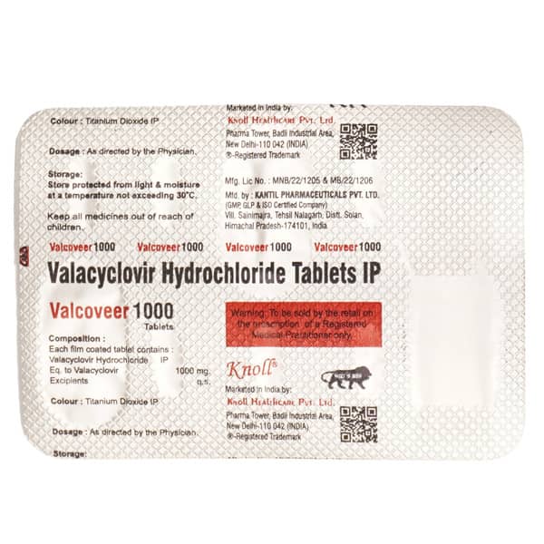 Valcoveer 1000Mg Strip Of 3 Tablets