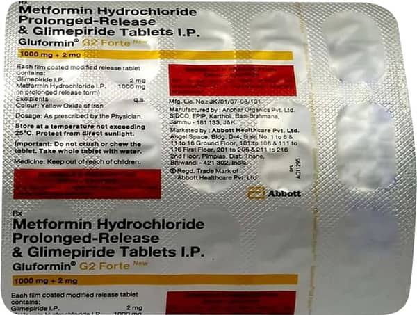 Gluformin G2 Forte New Strip Of 15 Tablets