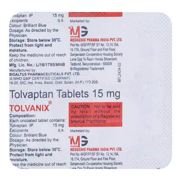 Tolvanix 15Mg Strip Of 4 Tablets