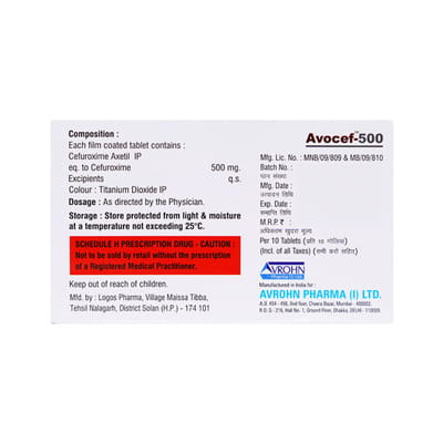 Avocef 500mg Strip Of 10 Tablets
