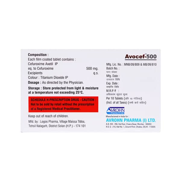 Avocef 500mg Strip Of 10 Tablets