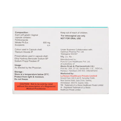 Fentigliv 600mg Strip Of 1 Vaginal Capsule