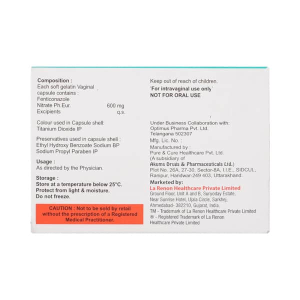 Fentigliv 600mg Strip Of 1 Vaginal Capsule