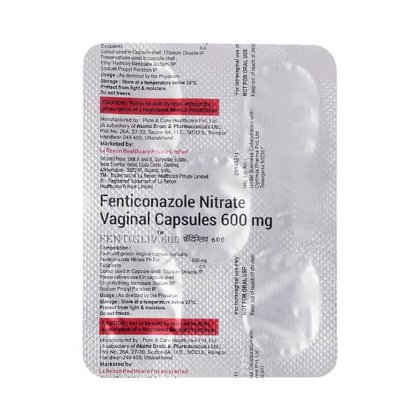 Fentigliv 600mg Strip Of 1 Vaginal Capsule