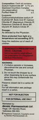 Resync 0.1% Bottle Of 10ml Ophthalmic Solution
