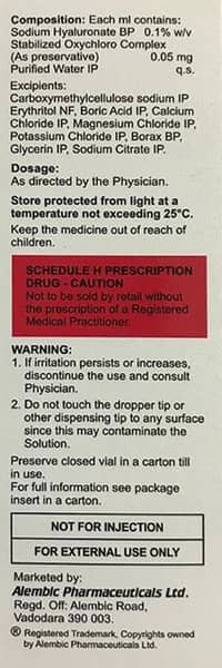 Resync 0.1% Bottle Of 10ml Ophthalmic Solution