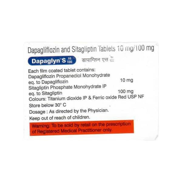 Dapaglyn S 10/100mg Strip Of 10 Tablets