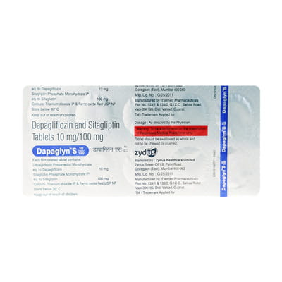 Dapaglyn S 10/100mg Strip Of 10 Tablets