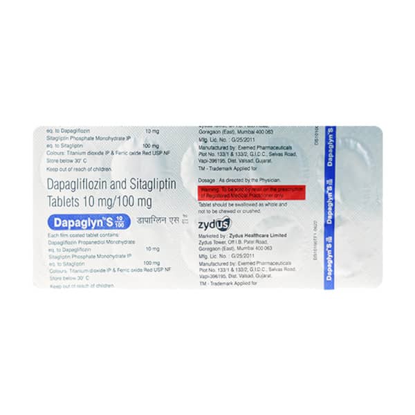 Dapaglyn S 10/100mg Strip Of 10 Tablets