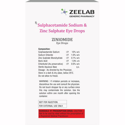 Ziniomide Bottle Of 10ml Eye Drops