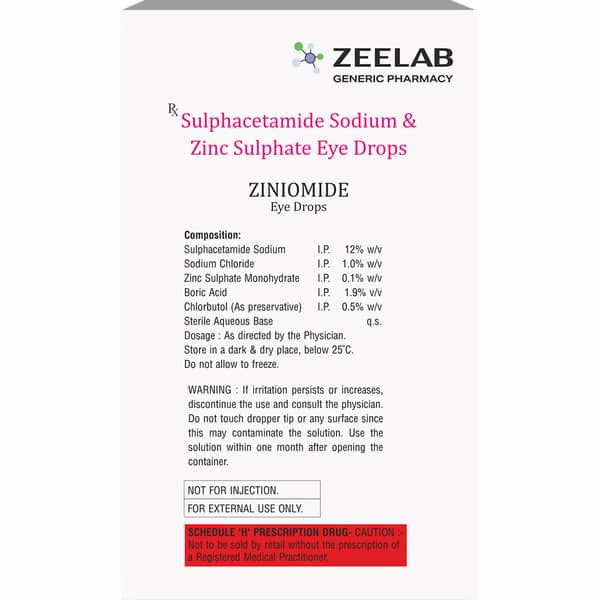 Ziniomide Bottle Of 10ml Eye Drops