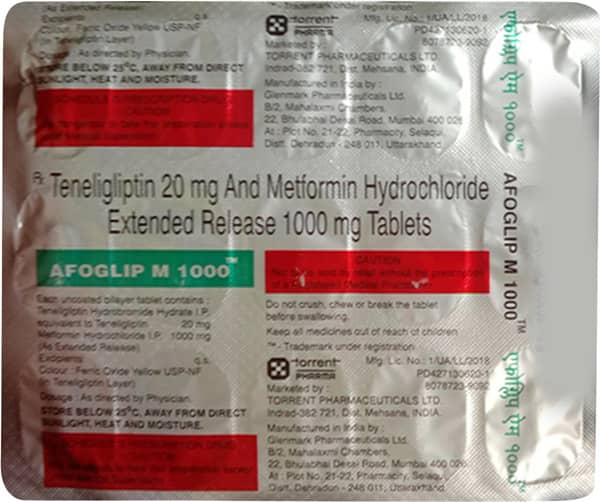 Afoglip M 1000mg Strip Of 15 Tablets