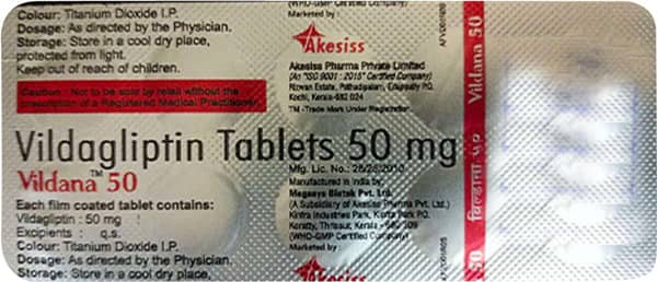 Vildana 50Mg Strip Of 10 Tablets