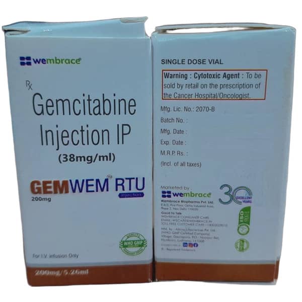 Gemwem Rtu 200Mg Vial Of 5.26Ml Injection