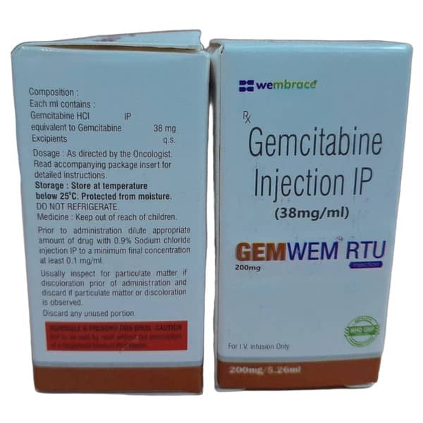Gemwem Rtu 200Mg Vial Of 5.26Ml Injection