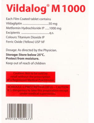 Vildalog M 1000mg Strip Of 15 Tablets