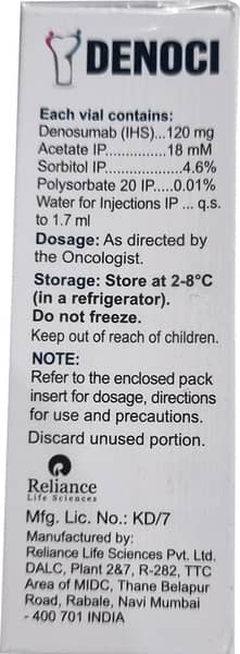 Denoci 120mg Vial Of 1.7ml Solution For Injection