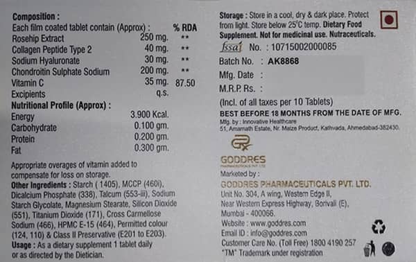 Tendostrong Oa Strip Of 10 Tablets